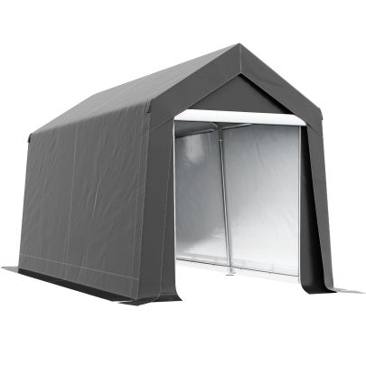 Outsunny 3.6 x 2.1m Portable Outdoor Shed, with Window Dark Grey