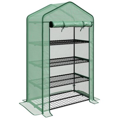 Outsunny Four Tier Mini Greenhouse, with Reinforced Plastic Cover