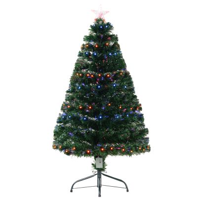   4ft 120cm Green Fibre Optic Artificial Christmas Tree-Multi colour LED Lights