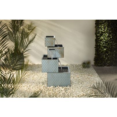 Cuboid Modern Metal Water Feature