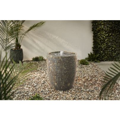 Camille Rustic Grey Traditional Solar Water Feature