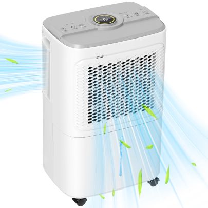 HOMCOM 12L Dehumidifier, with Touch Panel LED Screen White