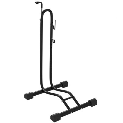 SPORTNOW Vertical & Horizontal Bike Rack Bicycle Storage Stand with Adjustable Hooks, Fits 6" 28" and 700c Bikes