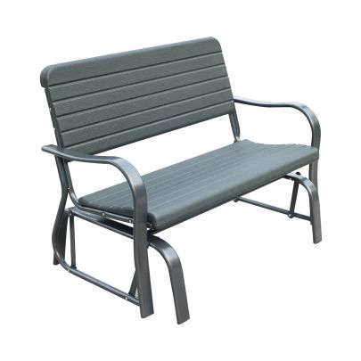 Metal 2 Seater Outdoor Garden Rocker Bench Green