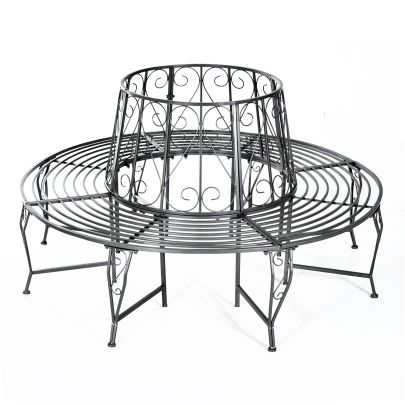 Round Tree Seat Bench Silver