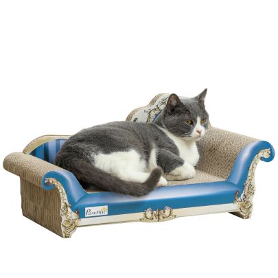 PawHut 2 in1 Cat Scratching Board with Catnip for Indoor Cats, 26.5 x 57 x 26.5cm, Blue