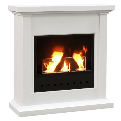 HOMCOM Bioethanol Fire Heater, with Mantelpiece White