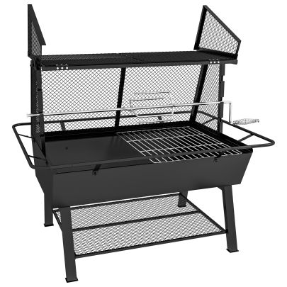 Outsunny 3 in 1 Barbecue Grill, Rotisserie Roaster and Fire Pit, with Cover