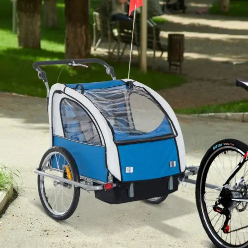  Trailer for Kids Steel Frame Bicycle Child Bike Trailer Blue