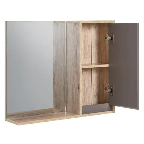  MDF Wall Mounted Bathroom Cabinet w/ Mirror 