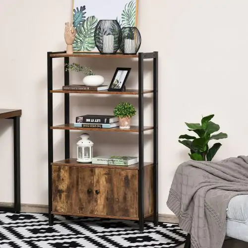  Multifunctional Bookshelf Storage Cabinet Bookcase w/ Display Shelves & Cupboard