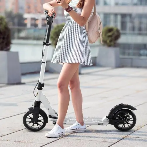  Teen/Adults Aluminium Folding Kick Scooter w/ Shock Mitigation System Silver