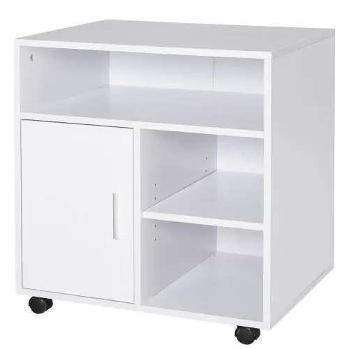  Particle Board 4-Compartment Storage Unit White