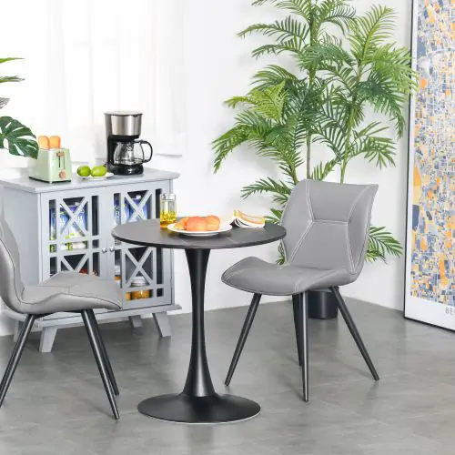  Modern Round Dining Table Leisure Coffee Bistro Table Metal Base Dining Room