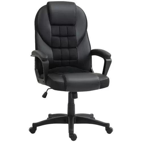 HOMCOM Faux Leather Office Chair Black