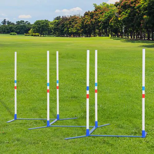  Dogs Agility Training Polyethylene Weave Poles White/Blue