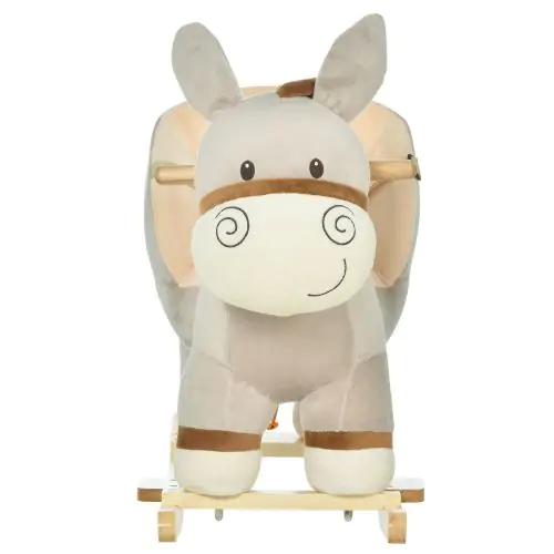  Toddlers Donkey Plush Rocking Ride On w/ Sound Grey