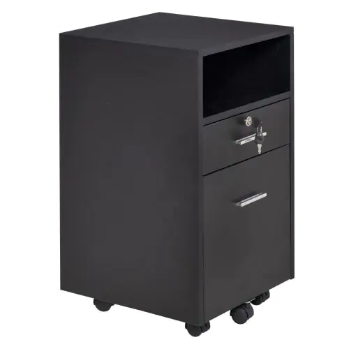 Vinsetto Mobile File Cabinet Home Filing Furniture w/ Lock, Adjustable Partition