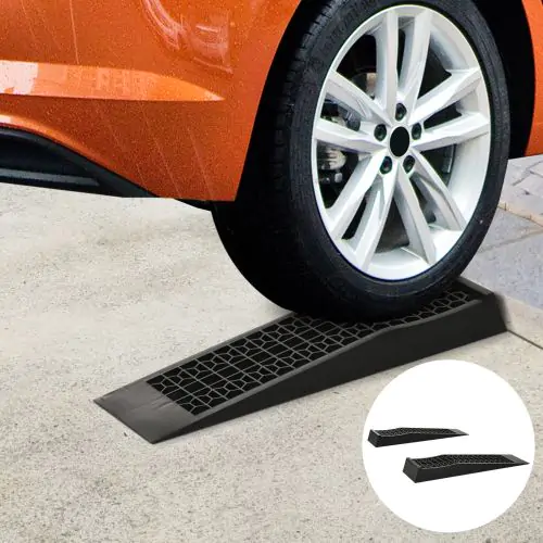  Plastic Set of 2 Anti-Slip Ramps Black