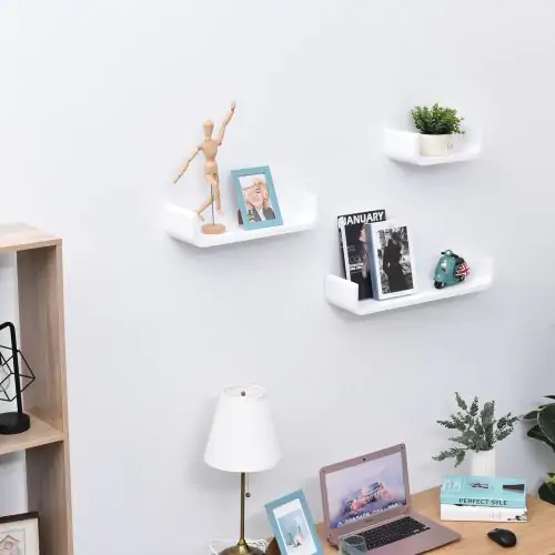  3 pcs U Shaped Shelves Set-White 