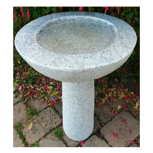 Eastern Round Birdbath Grey Granite (50x45x45)