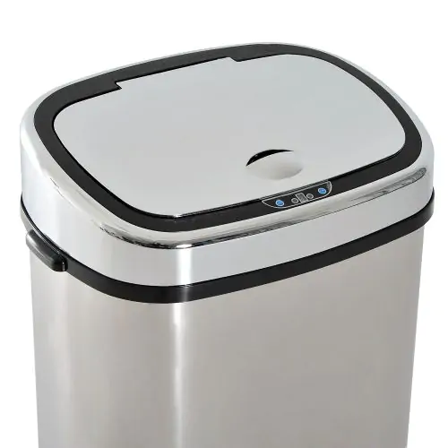  68L Automatic Sensor Lid Steel Kitchen Bin Silver