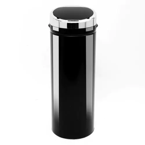  50 L Stainless Steel Sensor Trash Can W/ Bucket-Black