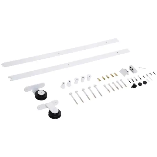  6ft Modern Carbon Steel Sliding Door Track Kit White