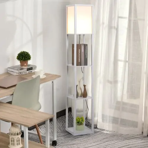  MDF 4-Tier Floor Lamp White