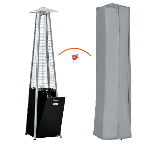  11.2KW Outdoor Patio Gas Heater Standing Pyramid Heater w/ Regulator and Hose