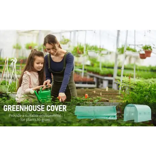  10x7ft Greenhouse Replacement Cover for Tunnel Walk-in Greenhouse w/ Windows Door