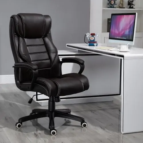 Vinsetto PU Leather Upholstered Ergonomic Executive Office Chair Brown