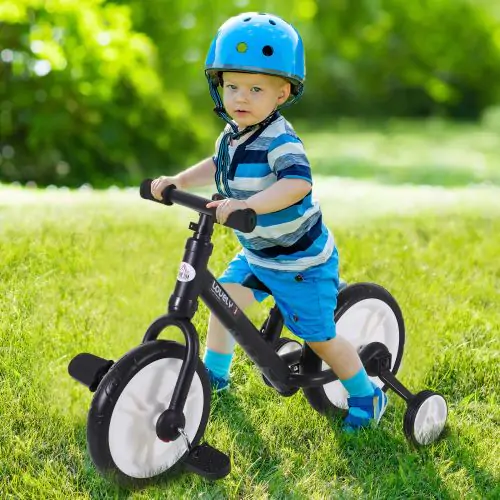  PP Toddlers Removable Stabiliser Kids Balance Bike Black