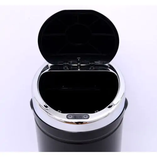  42L Stainless Steel Sensor Trash Can W/ Bucket-Black