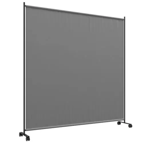 Outsunny 183 x 181cm Outdoor Privacy Screen, with Wheels Dark Grey