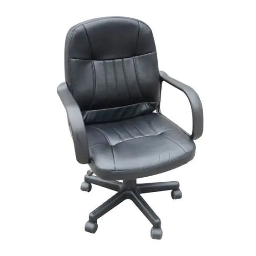 HOMCOM PU Leather 360 Swivel Home Office Chair with Armrest Black