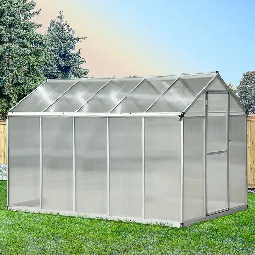  302x190x195cm Clear Polycarbonate Sheet Walk-In Greenhouse