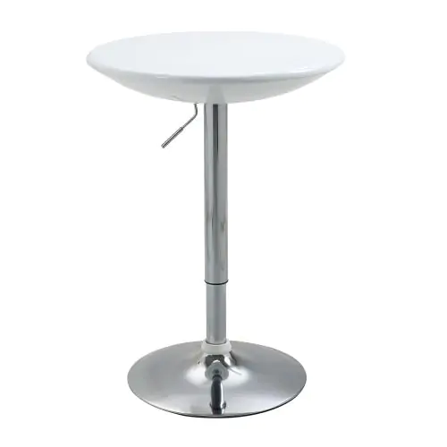  61 cm Round Indoor Home Pub Bar Table Adjustable Bistro Counter Round Swivel Top