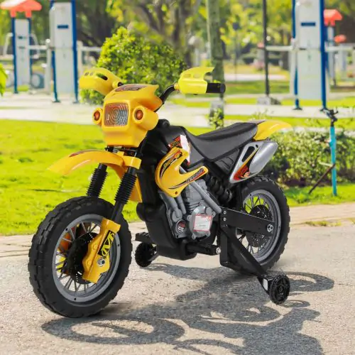 HOMCOM Electric Motorcycle for Kids Ride on Toys-Yellow