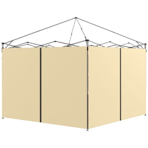 Outsunny Set of Two 3 x 3m Replacement Zipped Gazebo Walls Beige