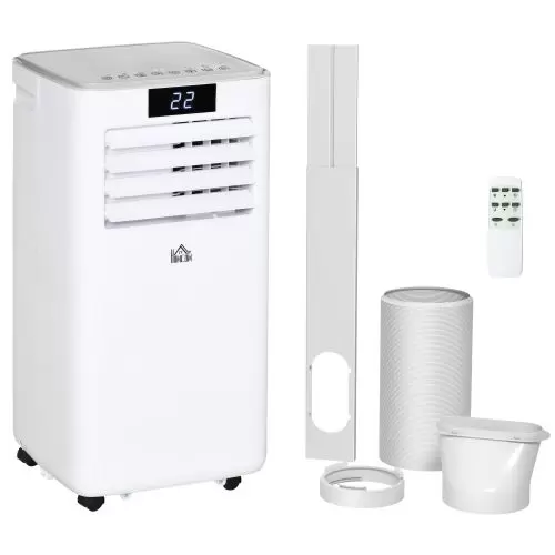 HOMCOM 7000 BTU Air Conditioning Unit, 3 in 1 Portable Air Conditioner, Dehumidifier, Cooling Fan with Remote Control, LED Display, 2 Speeds, 24H Timer, Window Venting Kit, 15m?