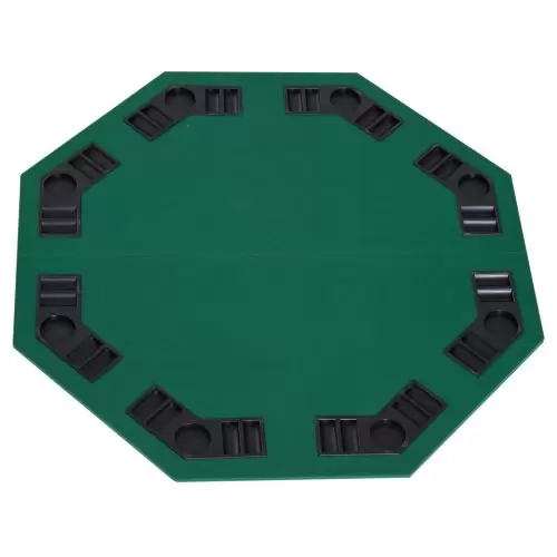 HOMCOM 1.2m 48 Inches Foldable Poker Table Top 8 Players Blackjack Tables Chip Trays