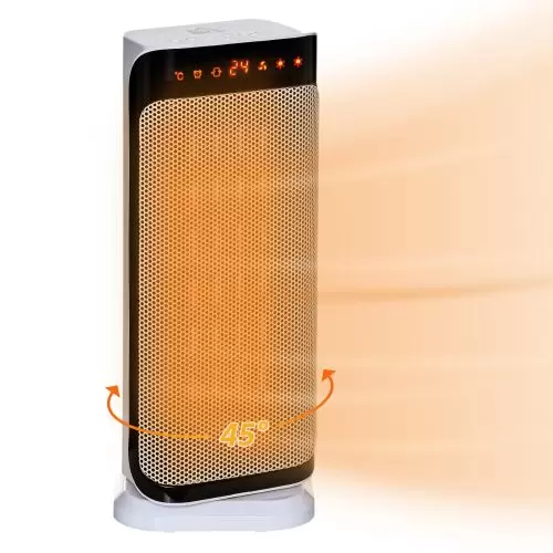 HOMCOM 2000W Electric Heater, PTC Ceramic Portable Fan Heater with Overheating & Tip Over Protection, 8H Timer, 45? Oscillating Heater for Home, Office, Study, Bedroom