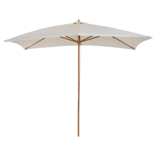 295L x 200W x 255Hcm Wooden Patio Parasol Umbrella Cream