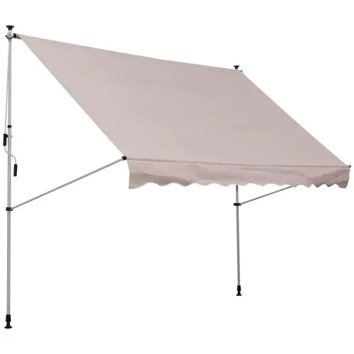 3x1.5m Adjustable Outdoor Aluminium Frame Awning Beige