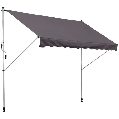 3x1.5m Adjustable Outdoor Aluminium Frame Awning Grey