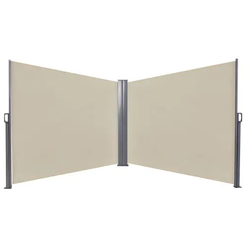 Steel Frame Retractable Double Side Awning Beige