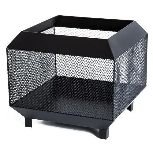 Stove Garden Square Fire Pit Steel Black 