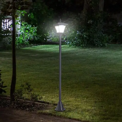 Solar Powered Lamp Post IP44 15Lx15Wx120H cm Black