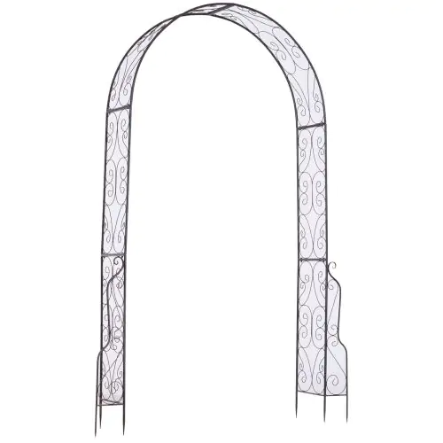 Garden Arch 120Lx30Wx226H cm Metal Frame Black & Bronze